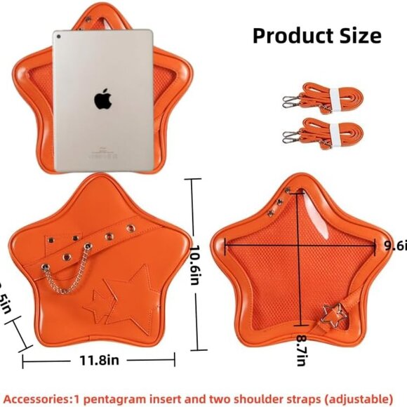 Y2K Aesthetic Kawaii Ita Bag - Adjustable Strap Star Pins Display Backpack - Picture 5 of 9